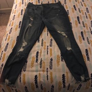 Express High Rise Destroyed Jean Leggings